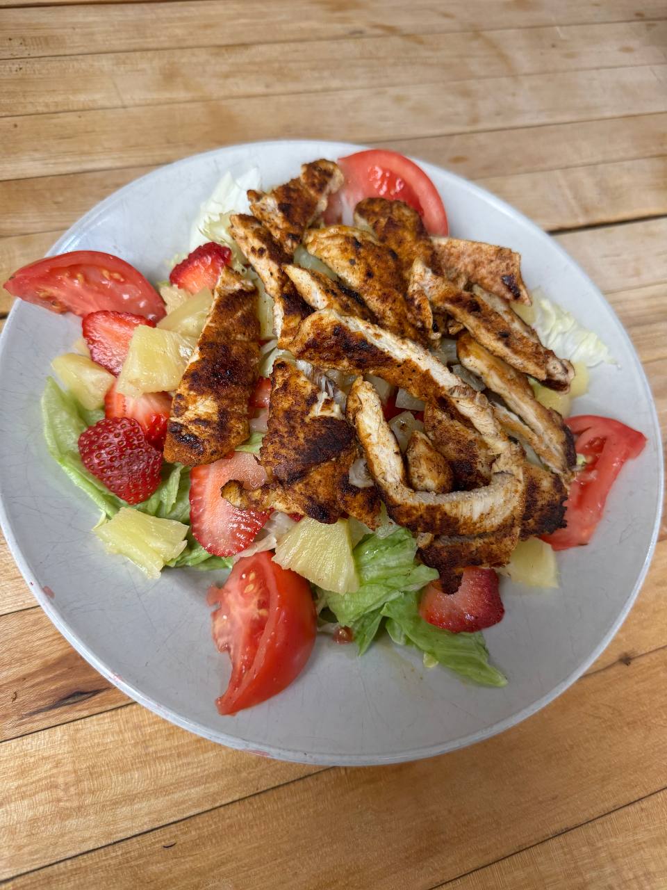 Tomato strawberry chicken salad